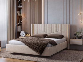 Кровать двуспальная 1,6м Диор (кашемир суфле (велюр)) в Черепаново - cherepanovo.mebel-nsk.ru | фото