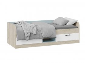 Кровать комбинированная «Оливер» Тип 1 401.003.000 (дуб крафт серый/белый/серо-голубой) в Черепаново - cherepanovo.mebel-nsk.ru | фото