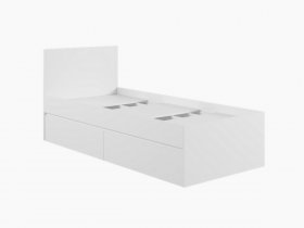 Кровать односпальная с ящиками 0,9м Мадера-М900 (белый) в Черепаново - cherepanovo.mebel-nsk.ru | фото