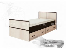 Кровать односпальная с ящиками 0,9м Сакура (BTS) в Черепаново - cherepanovo.mebel-nsk.ru | фото
