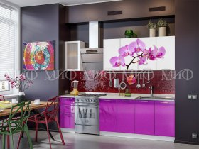Кухонный гарнитур Орхидея (фиолетовый) в Черепаново - cherepanovo.mebel-nsk.ru | фото