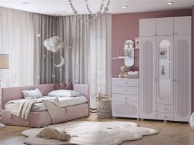 Модульная детская Милана (белое дерево/сакура) в Черепаново - cherepanovo.mebel-nsk.ru | фото