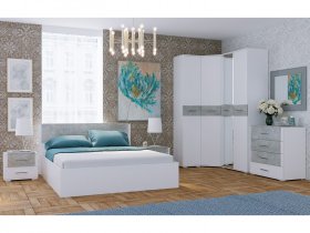 Модульная спальня Бьянка (белый/бетон) в Черепаново - cherepanovo.mebel-nsk.ru | фото