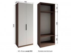 Шкаф 900 Роза (орех франклин карамельный/бежевый скин) в Черепаново - cherepanovo.mebel-nsk.ru | фото