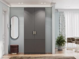 Шкаф двухстворчатый Эккервуд (Нью) (графит) в Черепаново - cherepanovo.mebel-nsk.ru | фото