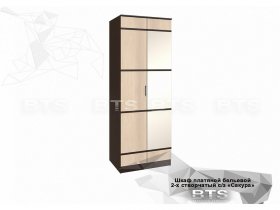 Шкаф двухстворчатый с зеркалом платяной-бельевой Сакура (BTS) в Черепаново - cherepanovo.mebel-nsk.ru | фото