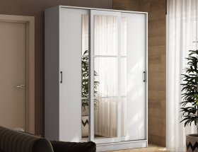 Шкаф-купе 1,6м «Стиль-2» (белый) в Черепаново - cherepanovo.mebel-nsk.ru | фото