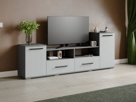 Тумба под ТВ Парус-2 (графит серый/серый камень) в Черепаново - cherepanovo.mebel-nsk.ru | фото